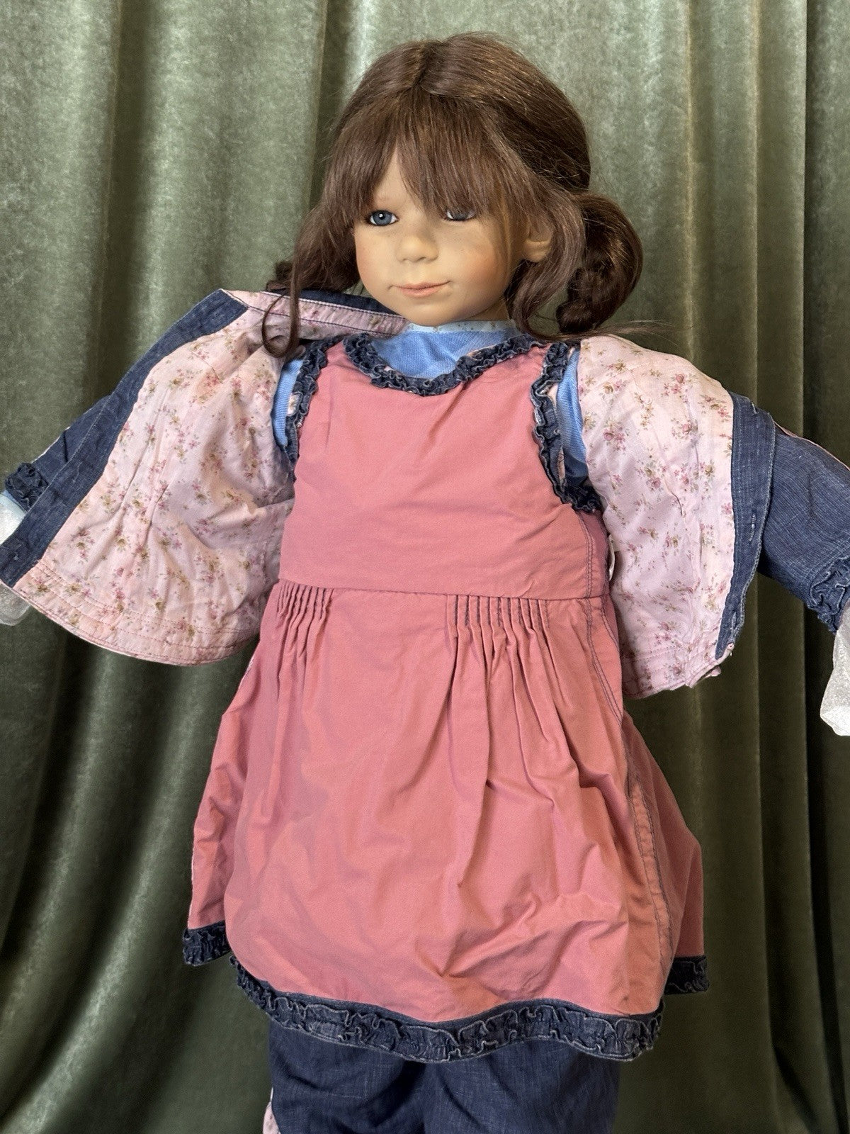 MIB Collectible German Annette Himstedt Vinyl 37.5” Doll “Fina” LE 713 Box/COA