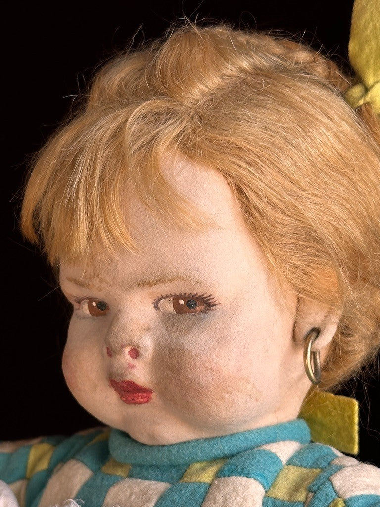 Vintage Italian 18" Lenci Grugnetto 1500/B Series Felt Grumpy Doll