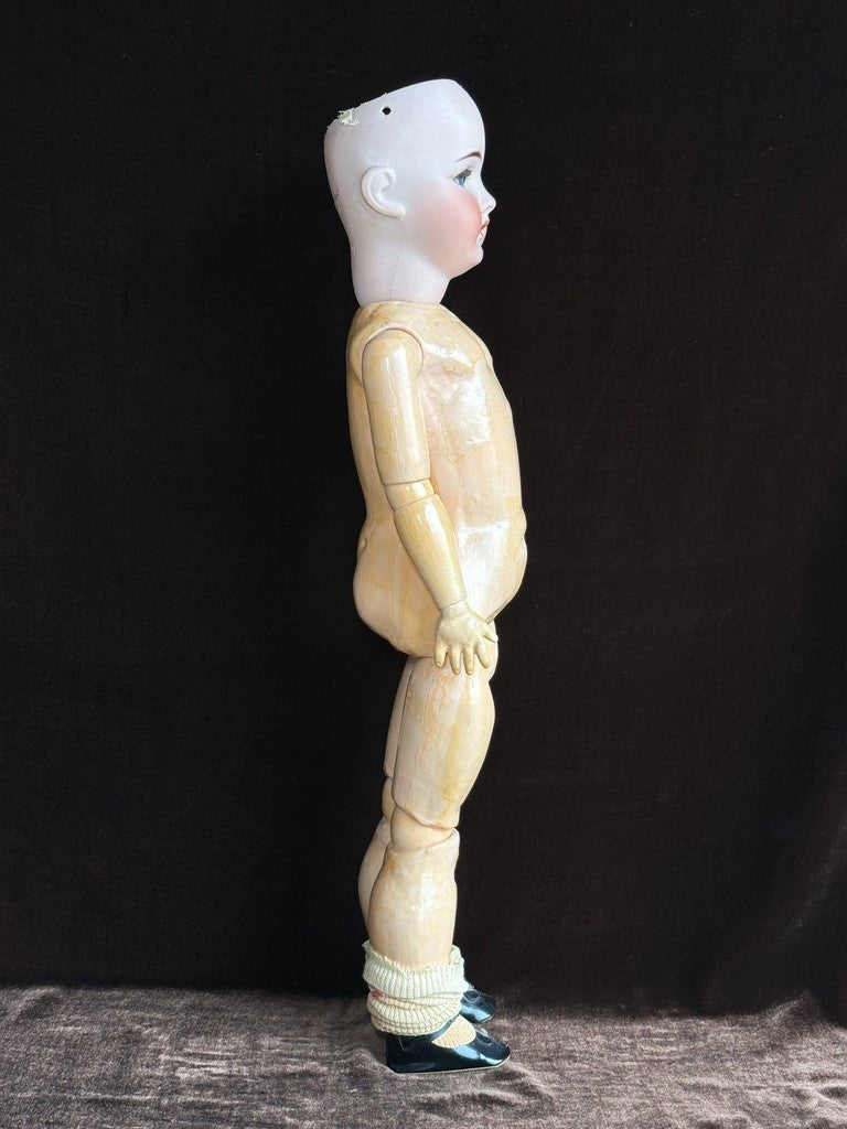 Antique German 22” Goebel B3 Bisque Head Composition Body Doll