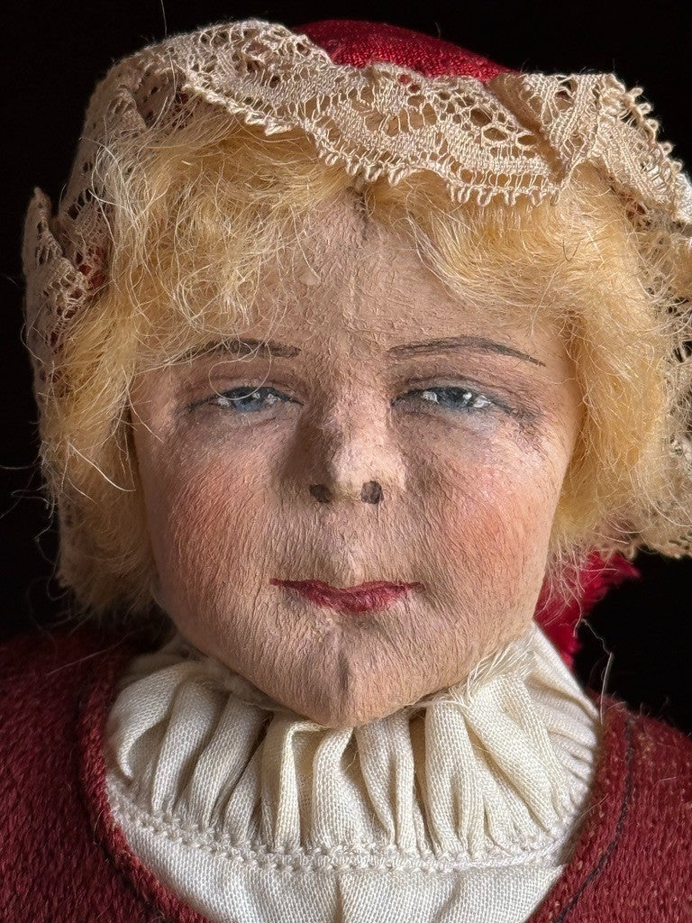 Unidentified Vintage 11.5" Oil Painted Cloth Character Doll