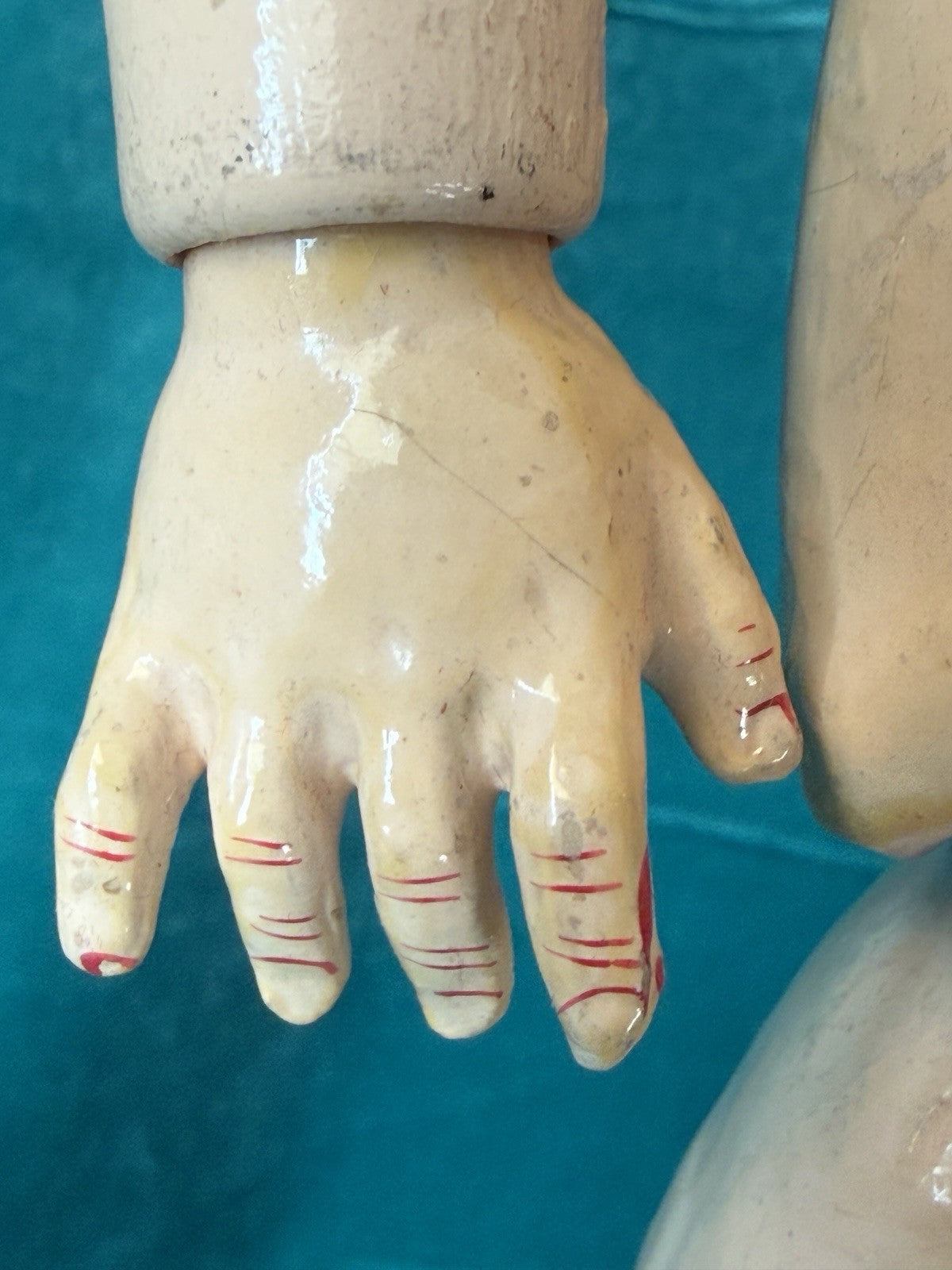 Antique German 23” Queen Louise Doll Bisque Head Composition Body