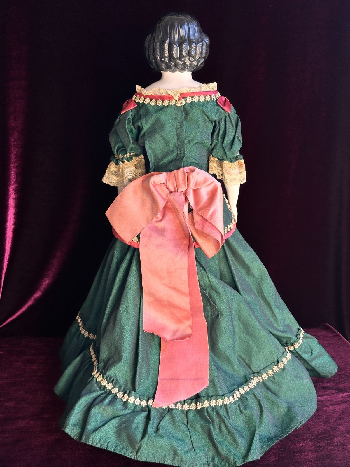 Large Antique German 23" Greiner Style Exposed Ears China Head Doll