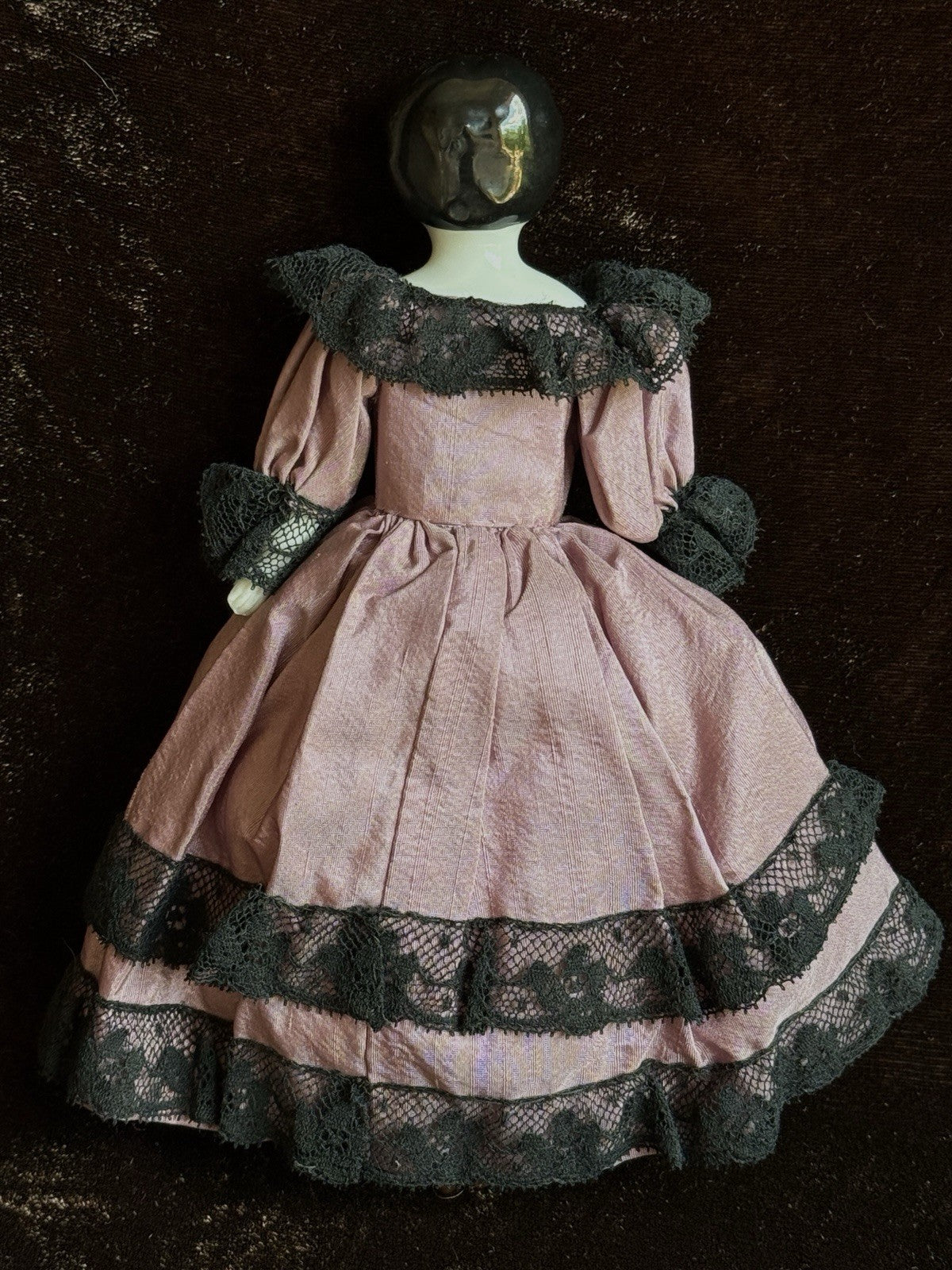 Antique German 6.75” Bisque Cloth Miniature Dollhouse Lowbrow China Doll