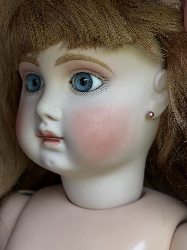 Large Jamie Englert Porcelain Compo 28” Repro of Antique French Jumeau Doll