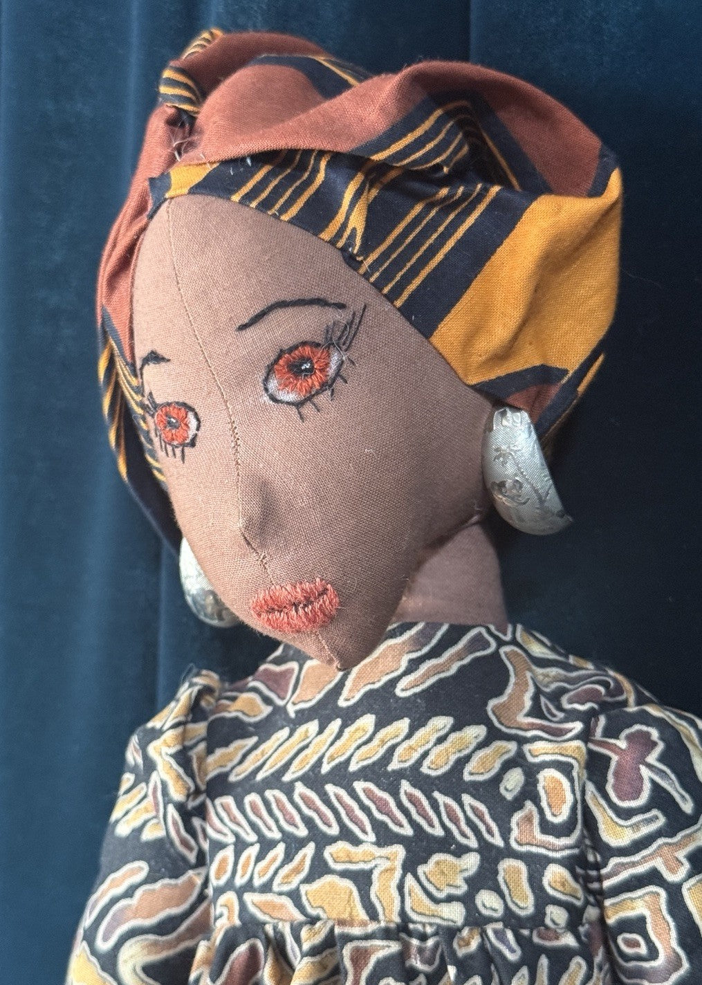 Lot Of 2 Collectible Handmade Fabric African American 23” Dolls