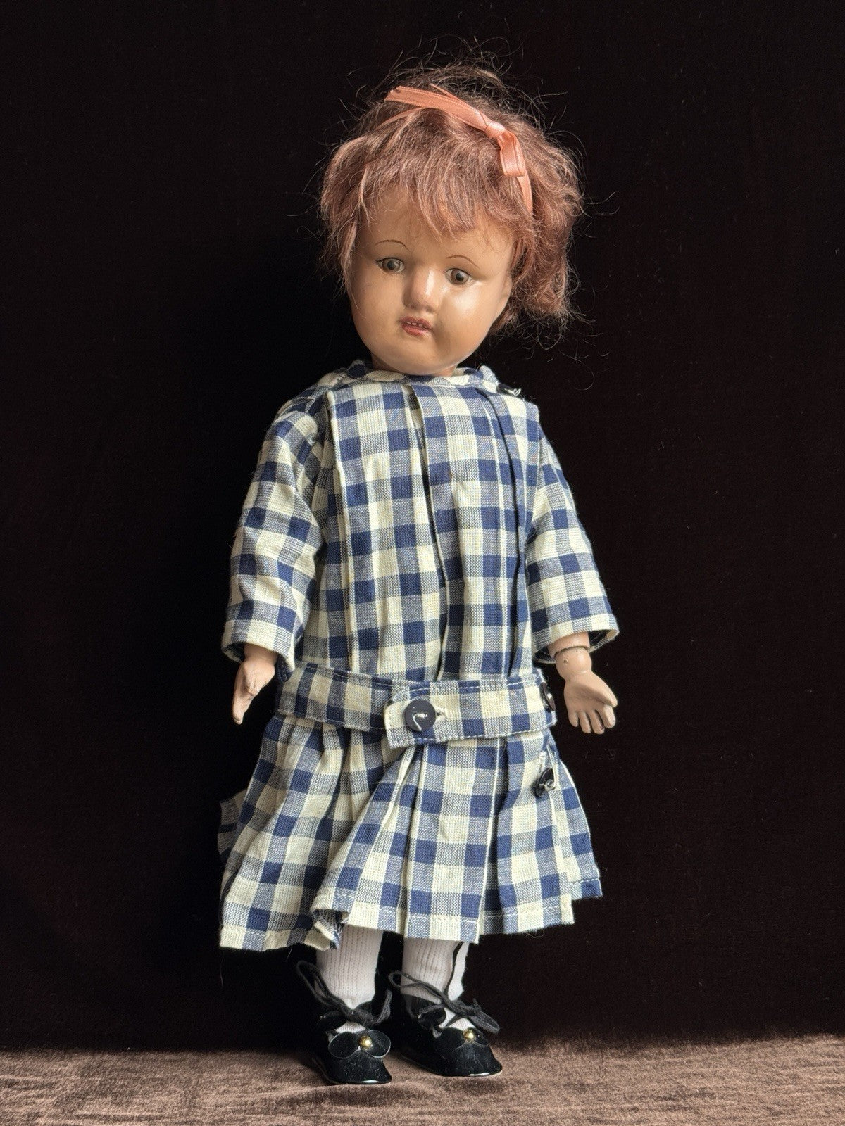 Antique American 15” Schoenhut Wooden Jointed Miss Dolly Doll