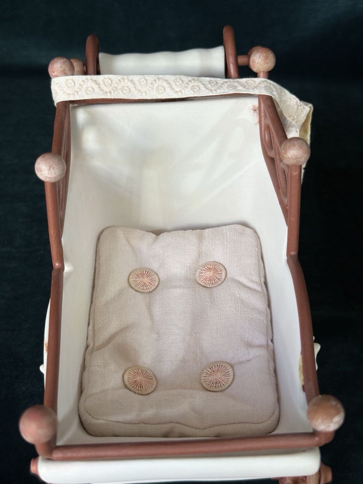 Rare All Porcelain Annette  Himstedt 5” Doll “Mili” Winzlingen Collection w/Pram