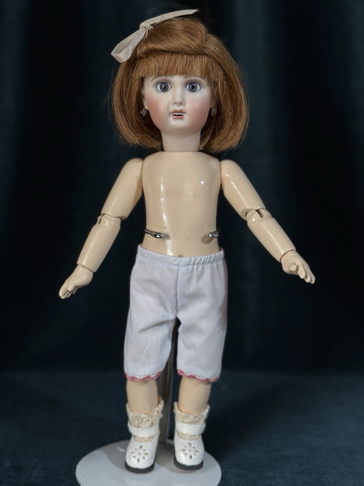 Porcelain/Composition 11” Reproduction of Antique French Bleuette Doll