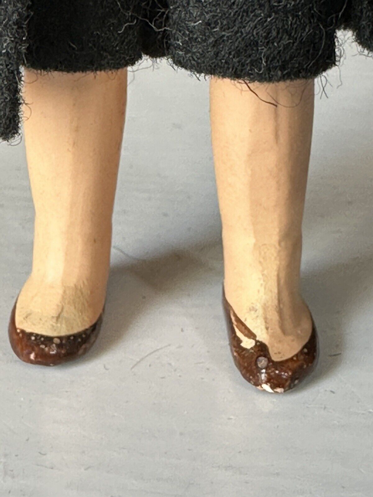 Pair of Antique German Hertwig  Miniature Dollhouse Boy and Girl 3 1/2” Dolls