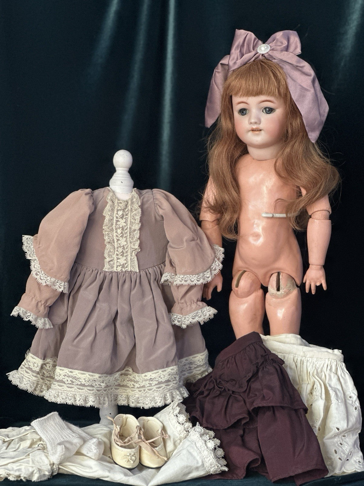 Antique German Simon Halbig Mold 550 20” Doll Bisque Head Composition Body