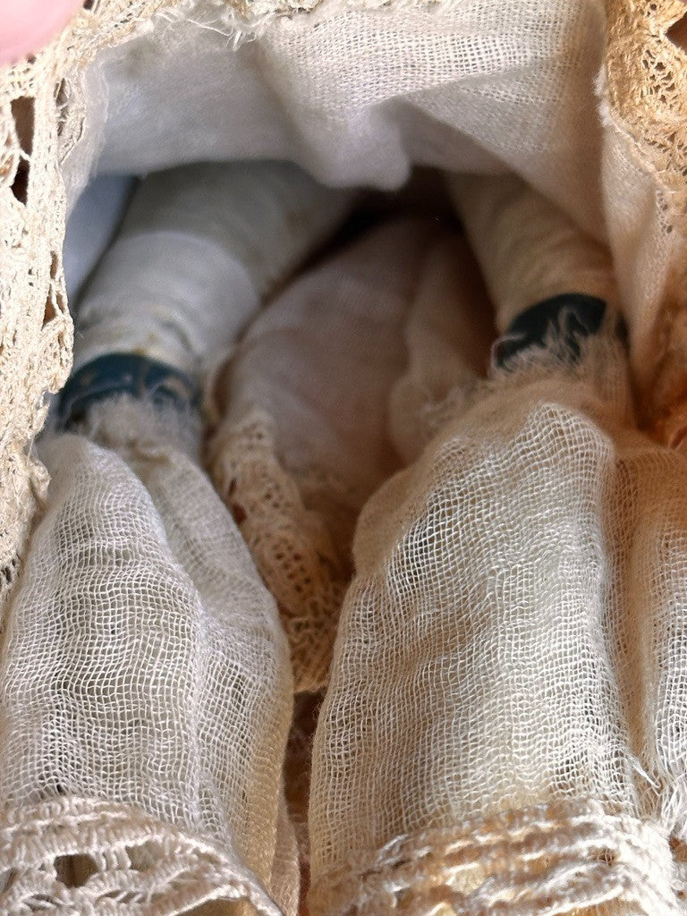 Antique German 13” Papier Mache Milliner’s Model Doll with Bun