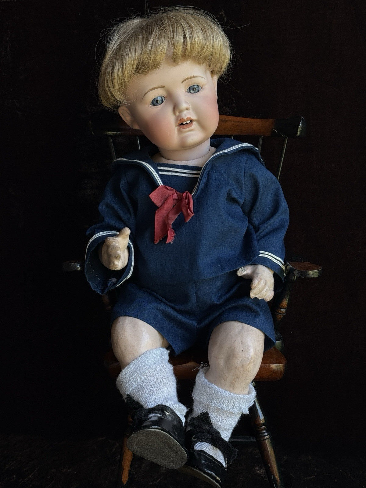Antique Japanese 16” Yamato Nippon Bisque Head Baby Doll