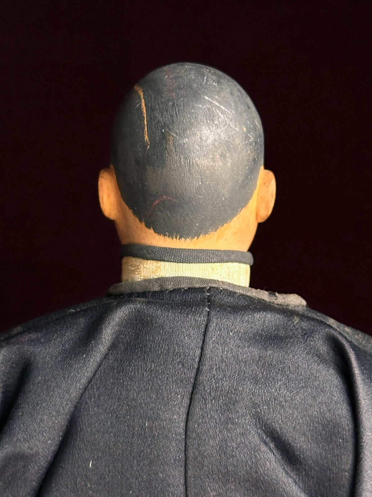 Pair of Antique Door of Hope Mission Carved Wood Cloth Bride and Groom Dolls