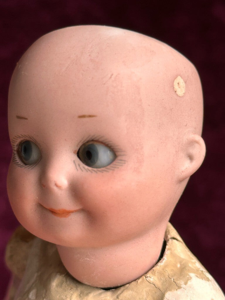 Antique German 7” Armand Marseille 253 Googly Eyes Bisque Head Doll