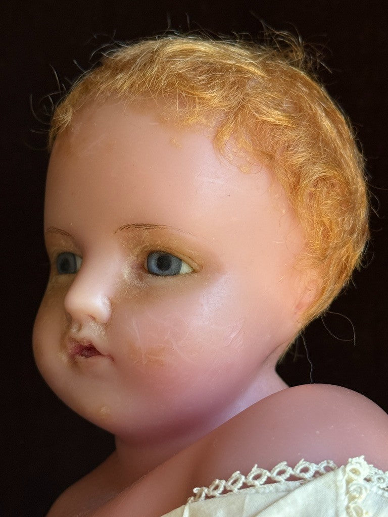 Antique English 21" Pierotti Poured Wax Doll