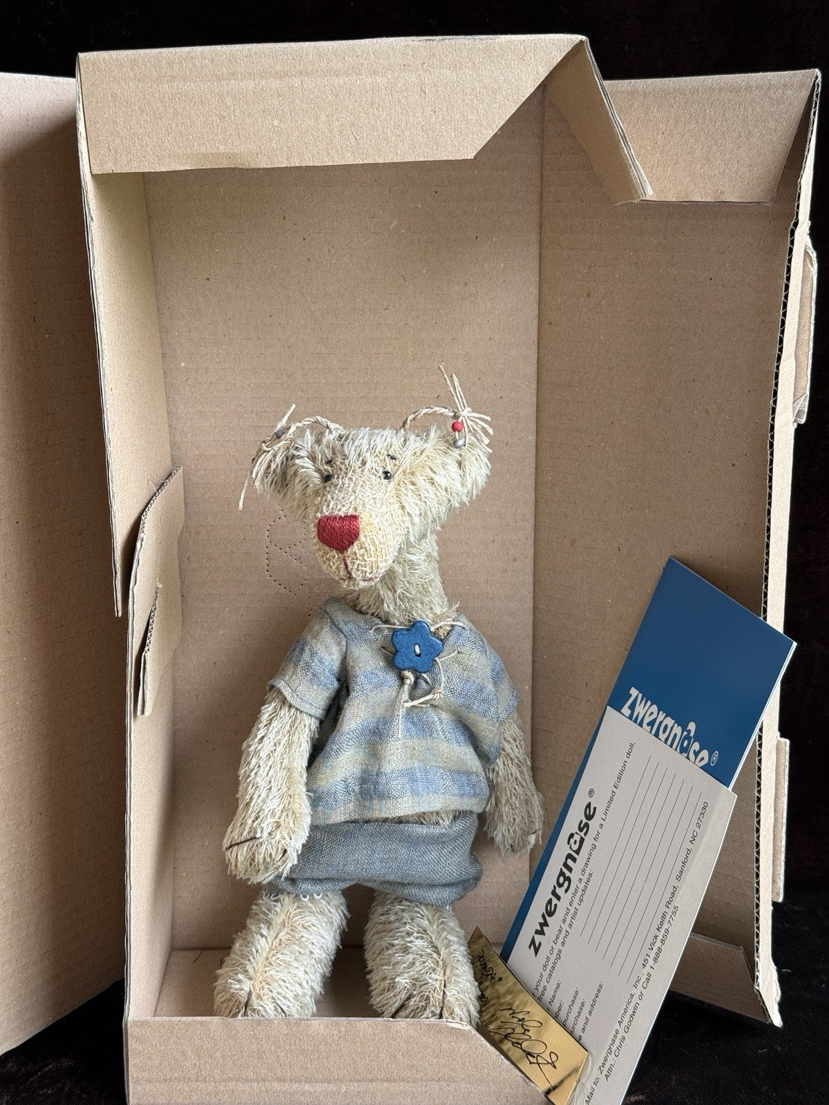 Zwergnase German 12” Artist Jolanda Bear 2000 LE 50 New in Box