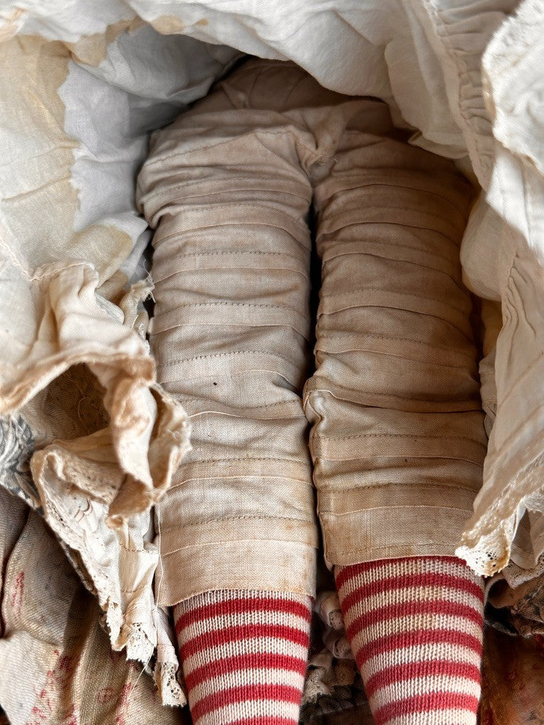 Antique German 18.5” Flat Top Highbrow China Shoulder Head Doll