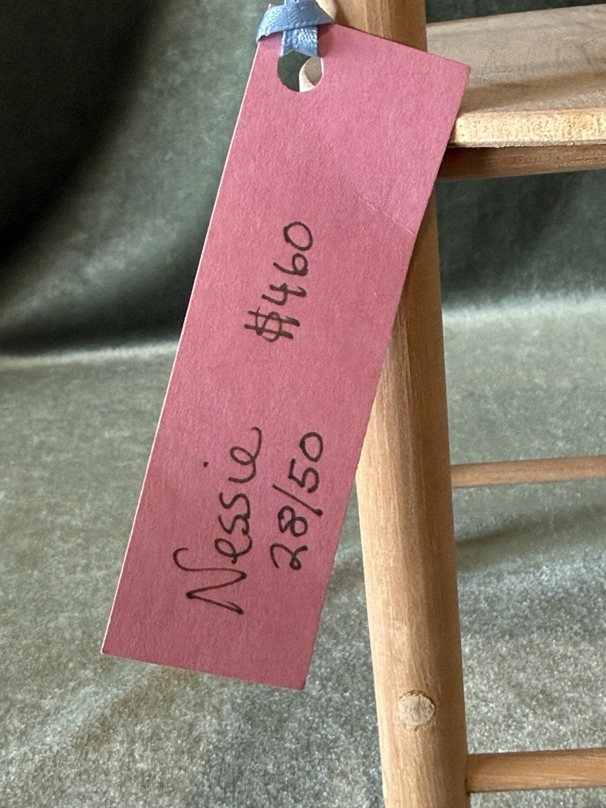 Collectible Artist Sandi McAslan 15” Doll “Nessie” LE 50 Chair/Tag/Catalog/Box