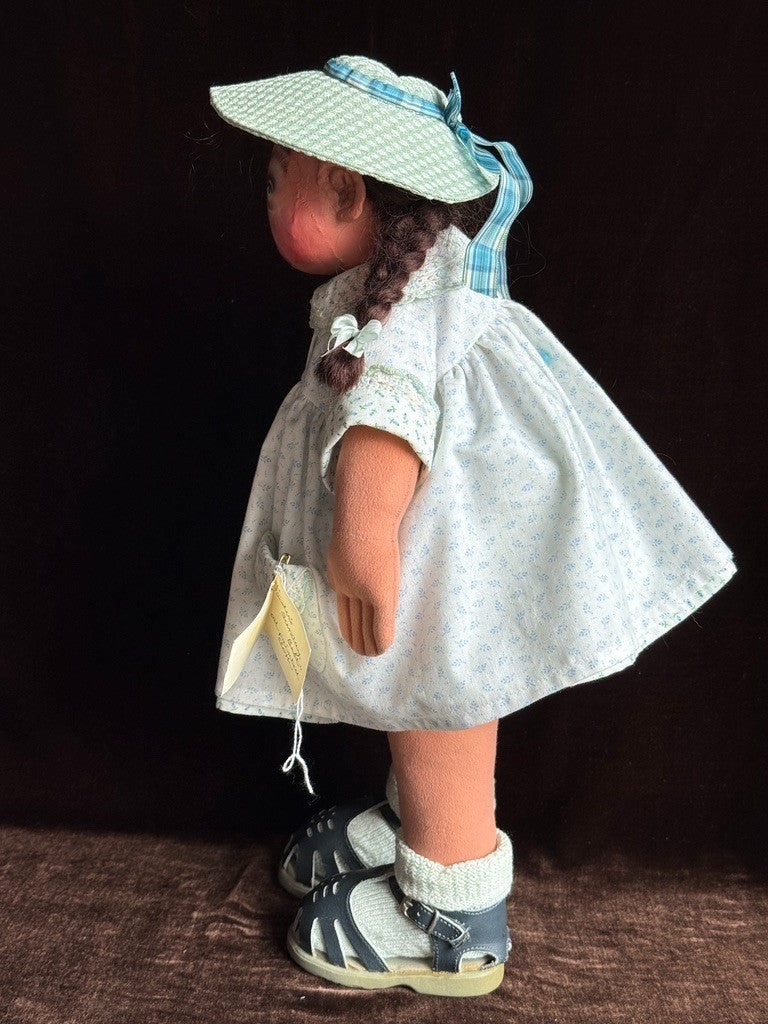 2 OOAK NIADA Artist Donna May Robinson Cloth Oil Painted Sisters Character Dolls