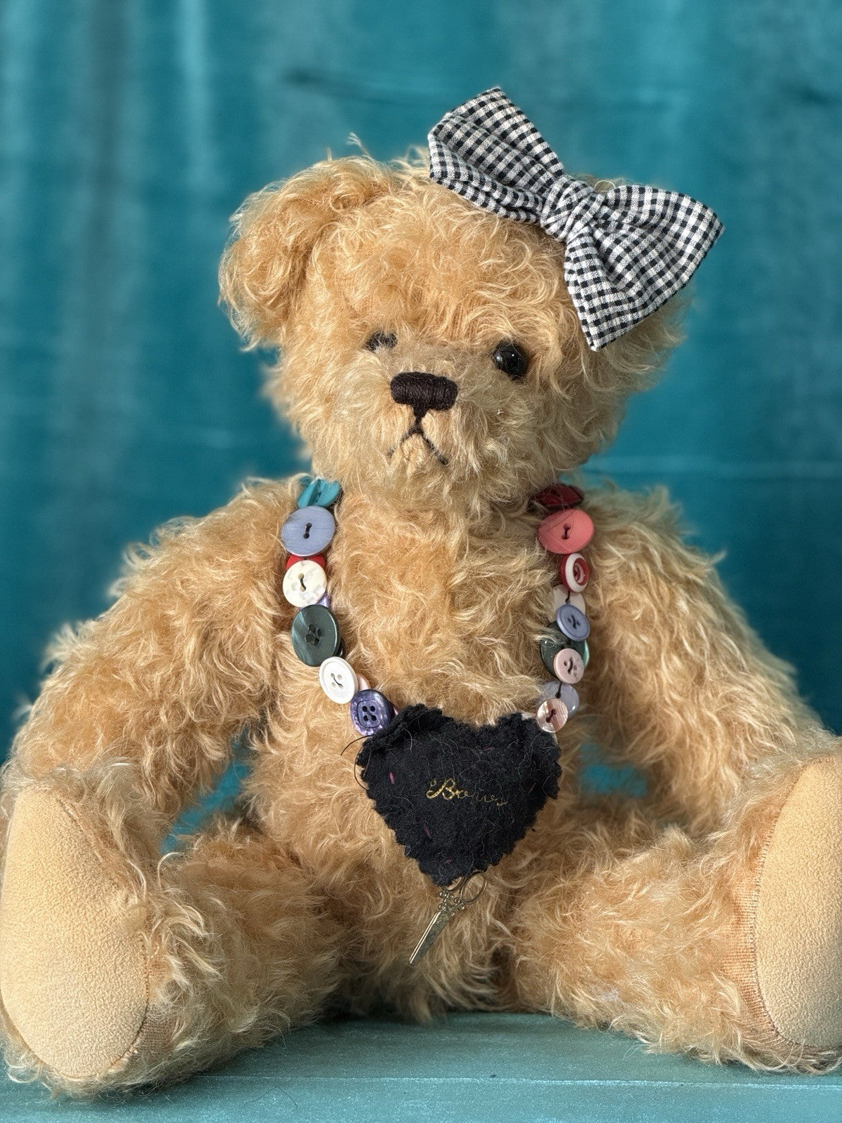 Collectible Porcelain 23” Doll Buttons and Bows by Julia Rueger LE 45 & Teddy