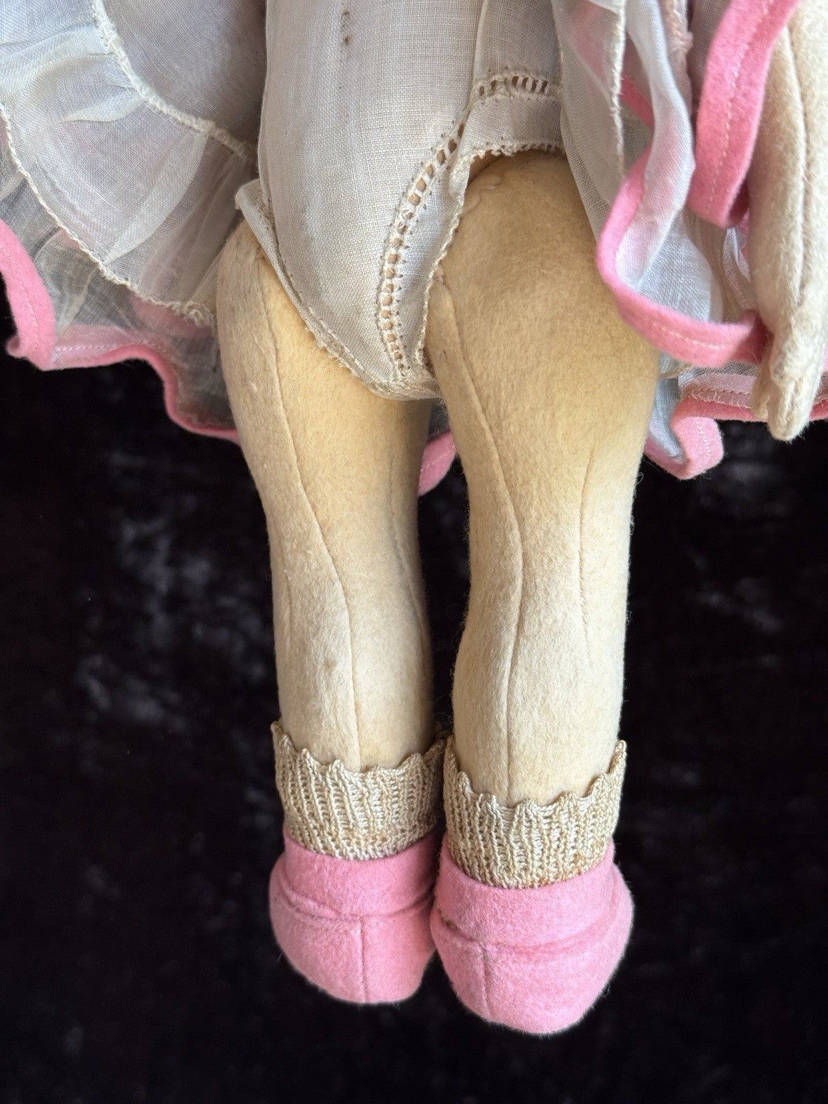 Vintage Italian 12” Lenci 111 Felt Cloth Character Girl Doll