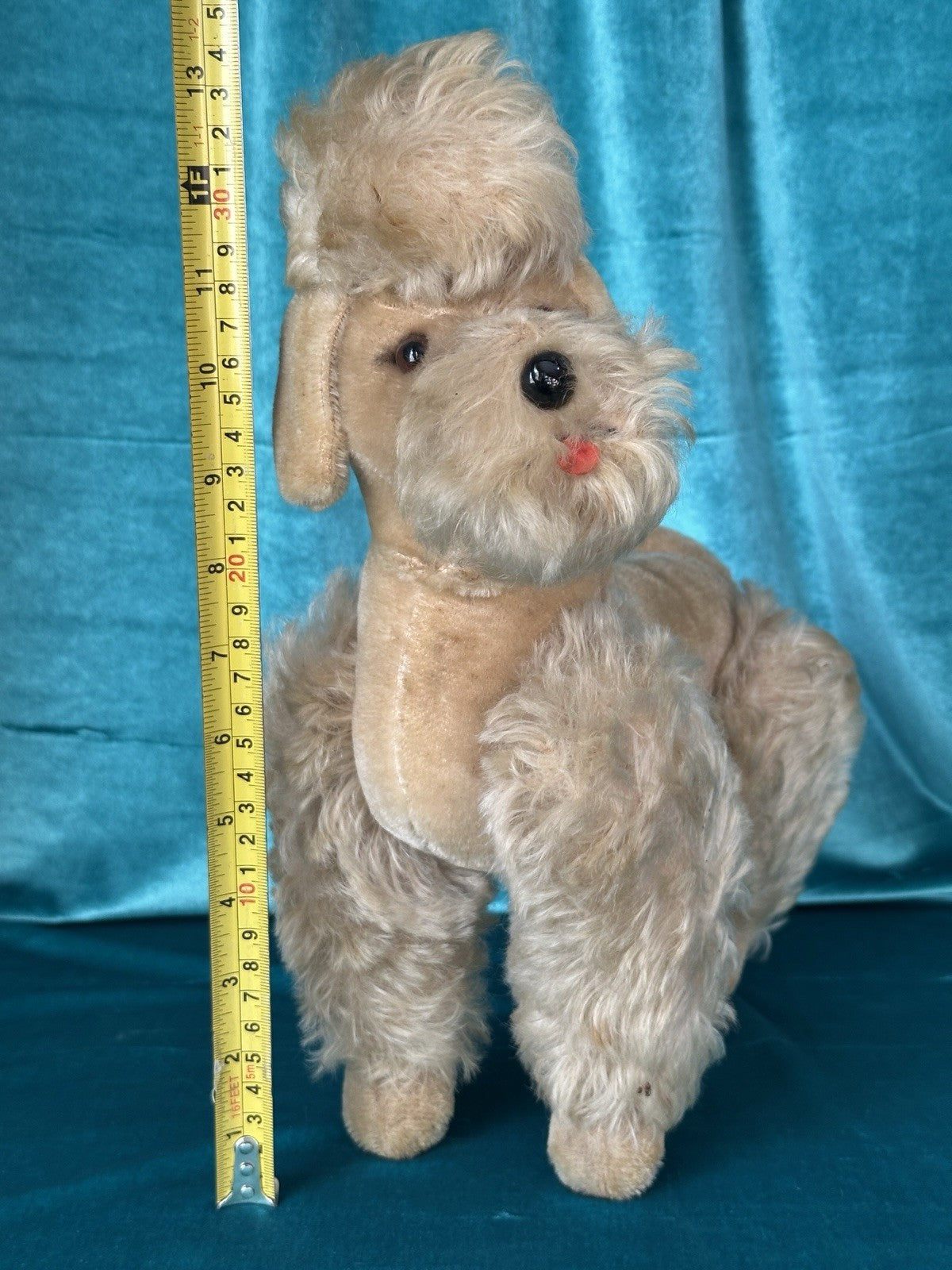 Vintage 1950’s  Stuffed Poodle Dog By Metropolitan Fur Toy Company Original Box
