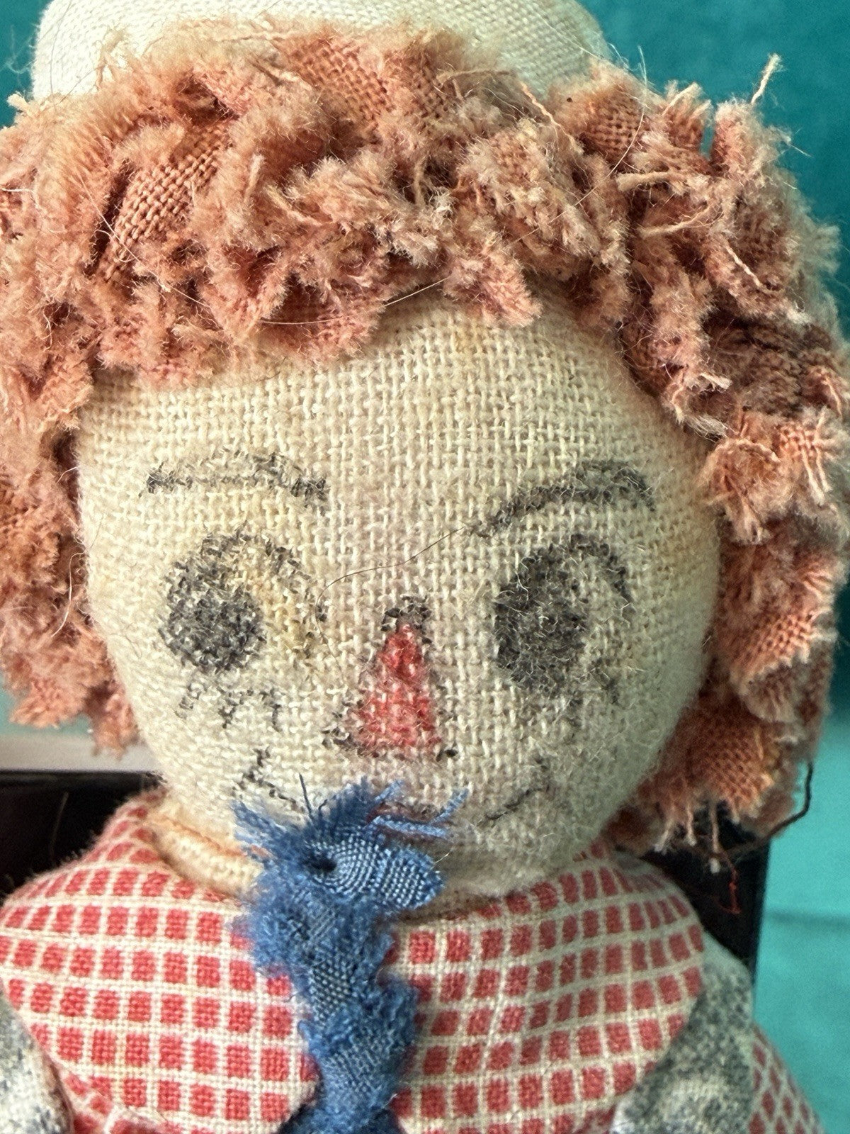 Lot Of 6 Vintage (?) Collectible Raggedy Dolls With Hand painted trunk
