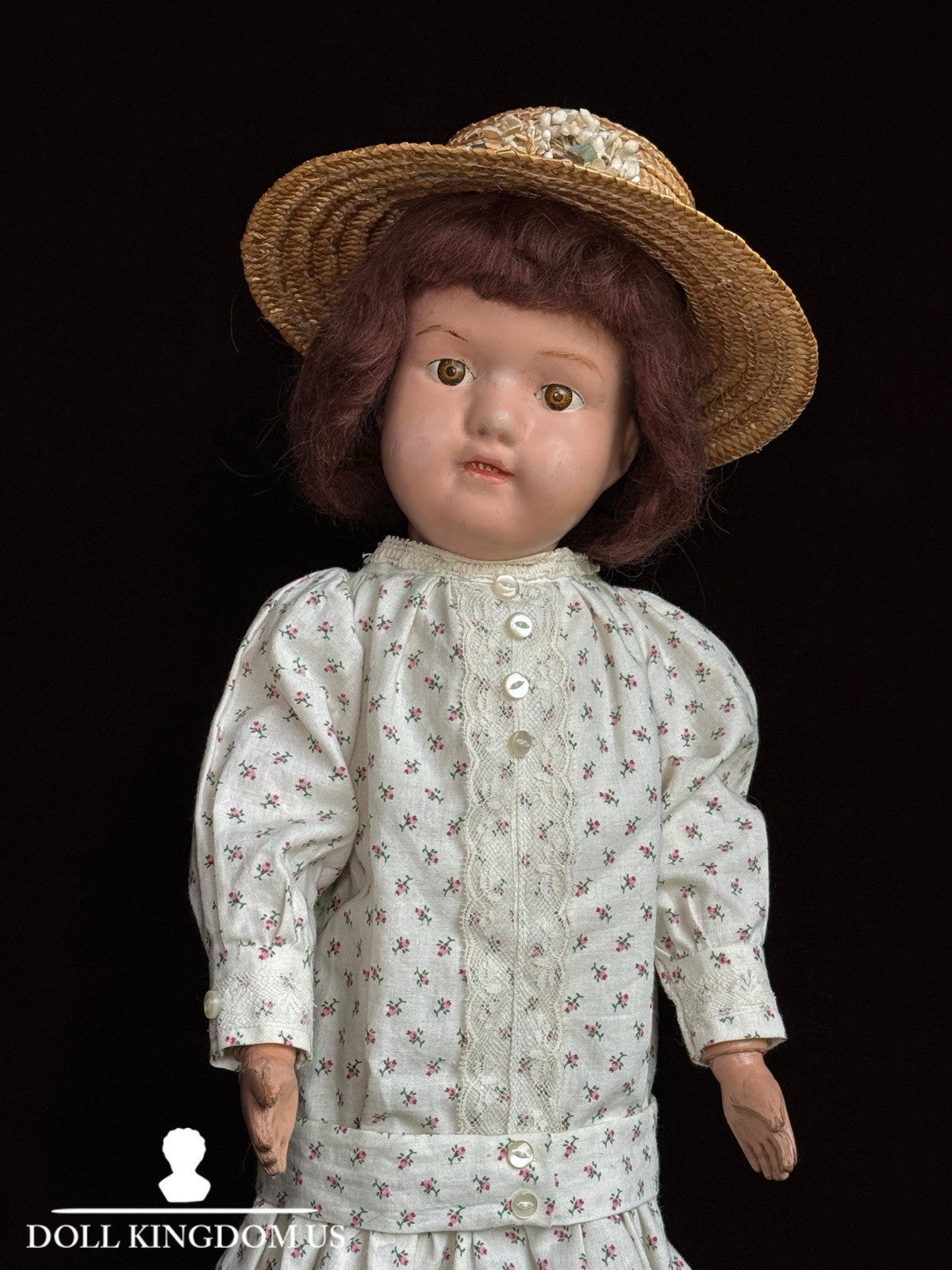 Antique American 20” Schoenhut Wooden Jointed Miss Dolly Doll