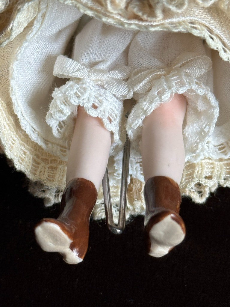 Miniature Artist 4” Porcelain Victorian Dollhouse Girl Doll