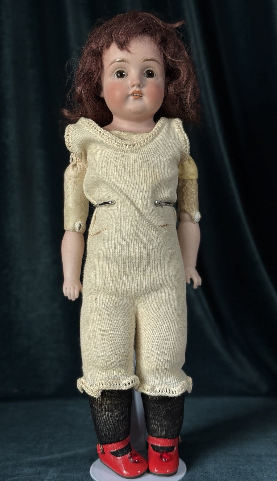 Antique German 15” Kestner 154 Dep 5 Doll Bisque Head Leather Kid Body