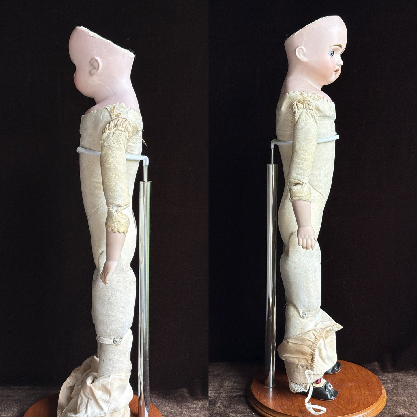 Antique German 20” Early Kestner Alphabet Series Turned Head Bisque Head Doll