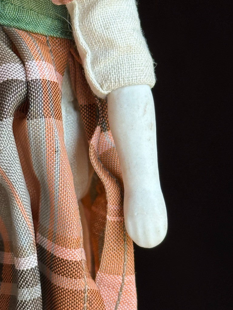 Antique German 6.5” Bisque Cloth Miniature Dollhouse Lowbrow China Doll