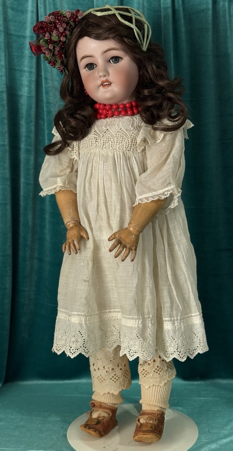 Antique German C.M. Bergmann and Simon Halbig Bisque Head 28” Doll