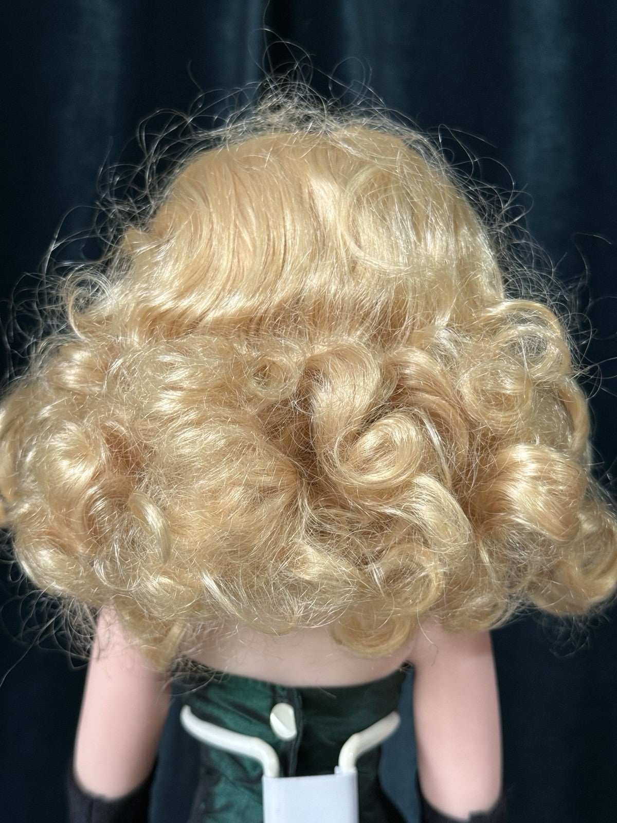 Madame Alexander Cissy Doll In Green Taffeta Dress and Real Fur  (Mink?) Coat