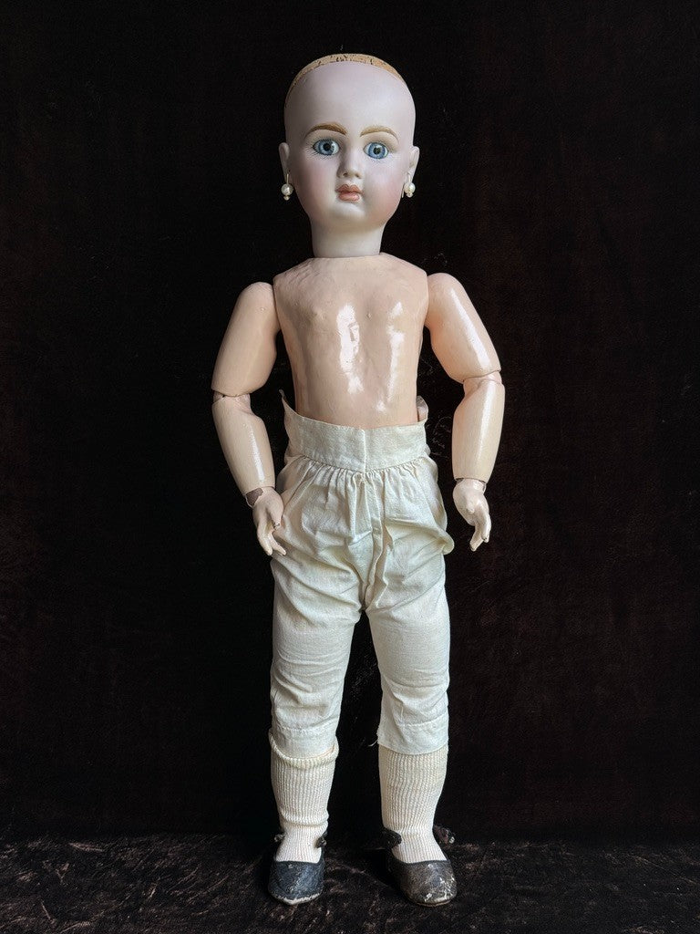 Vintage 24” Reproduction Bisque Jumeau Head on Original Antique French Body