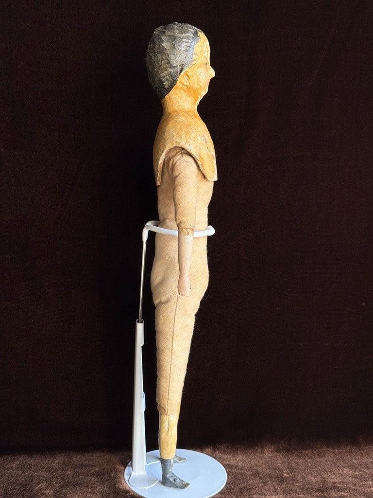 Early Antique English / German (?) Primitive 15" Carved Wooden Doll