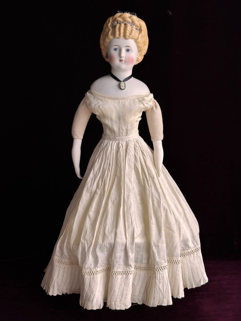 Rare Antique German 21” Bisque Parian China Fashion Doll