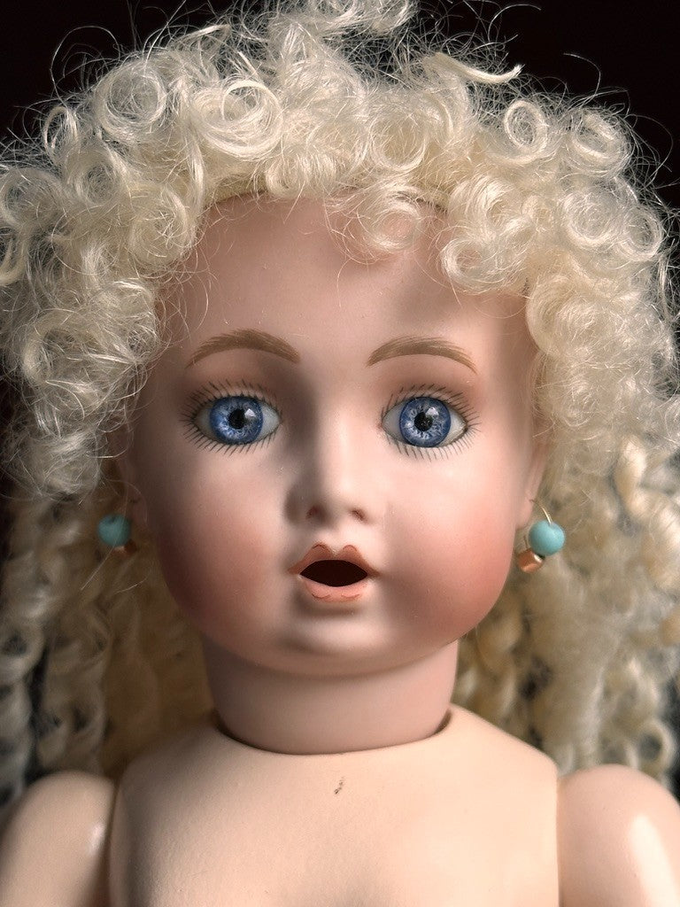 Rare Vintage Porcelain Compo 13” Reproduction of Antique French Bru Teteur Doll