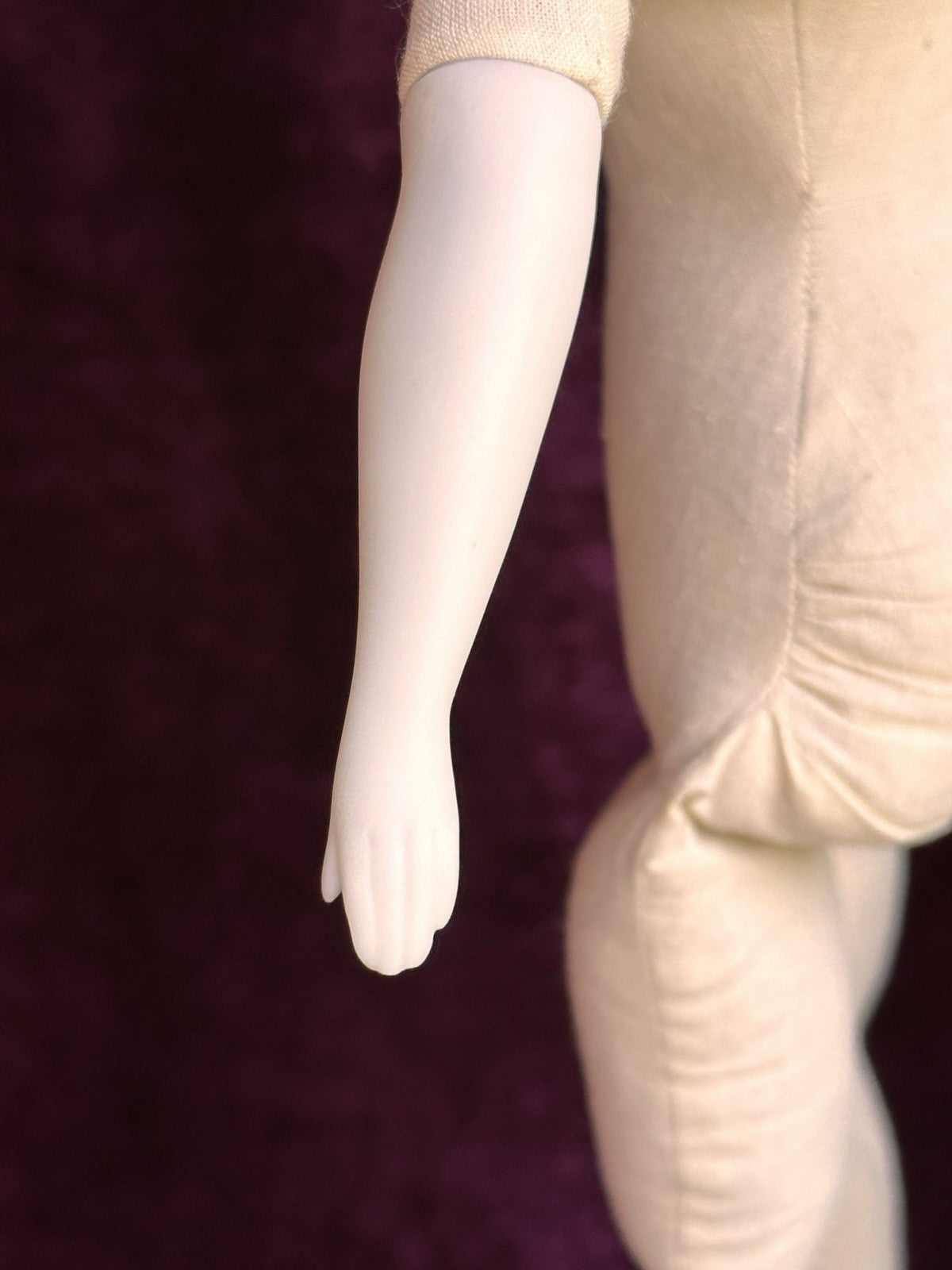 Vintage 17.5” Reproduction of Antique German Parian China Doll Pierced Ears