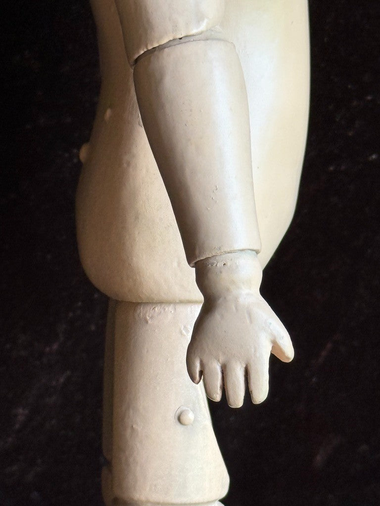 Antique American 15” Schoenhut 101 Wooden Jointed Girl Doll Molded Bow Restored