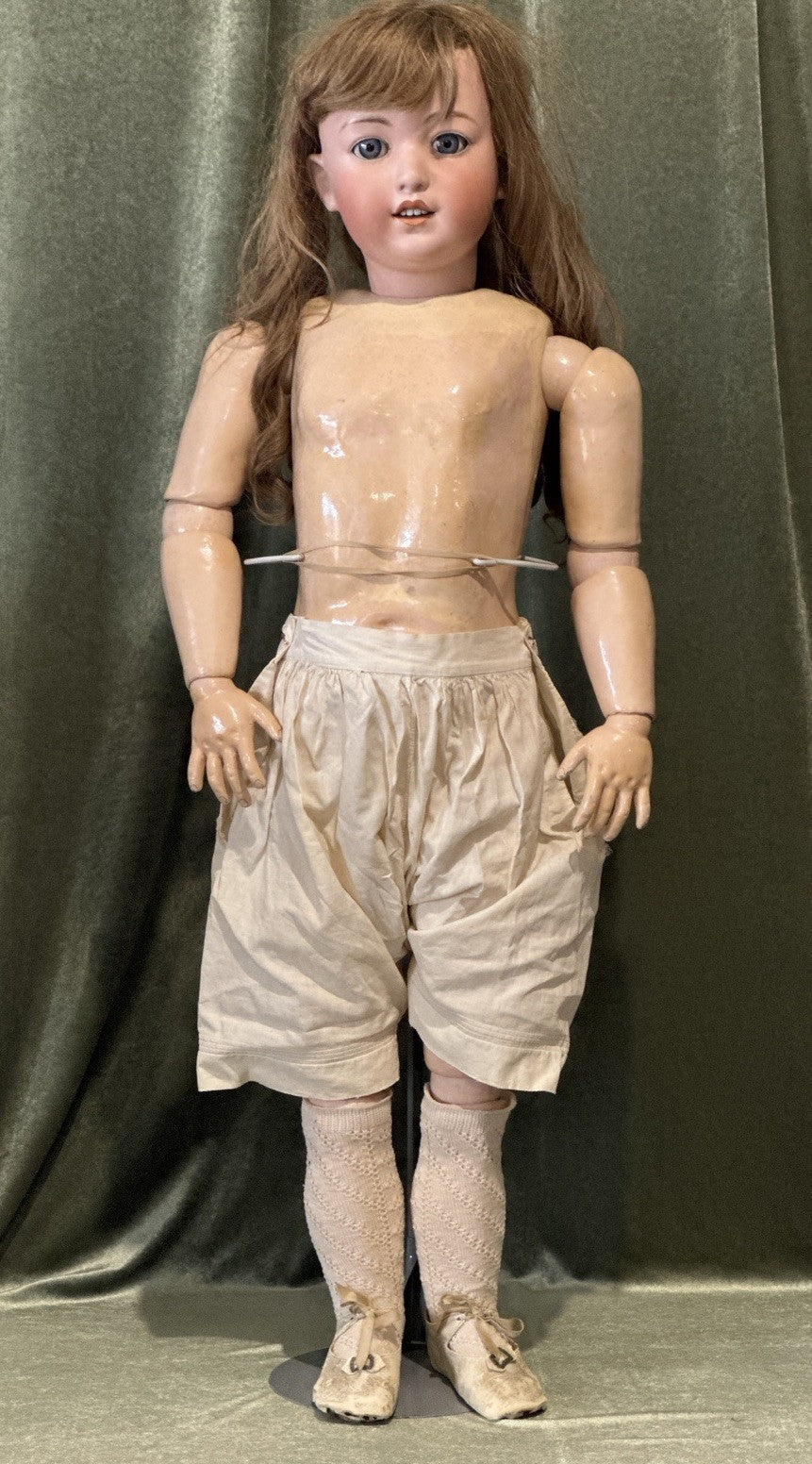 Rare!! Huge 40” Antique German Gebruder Heubach Doll Dep Bisque Head Comp Body