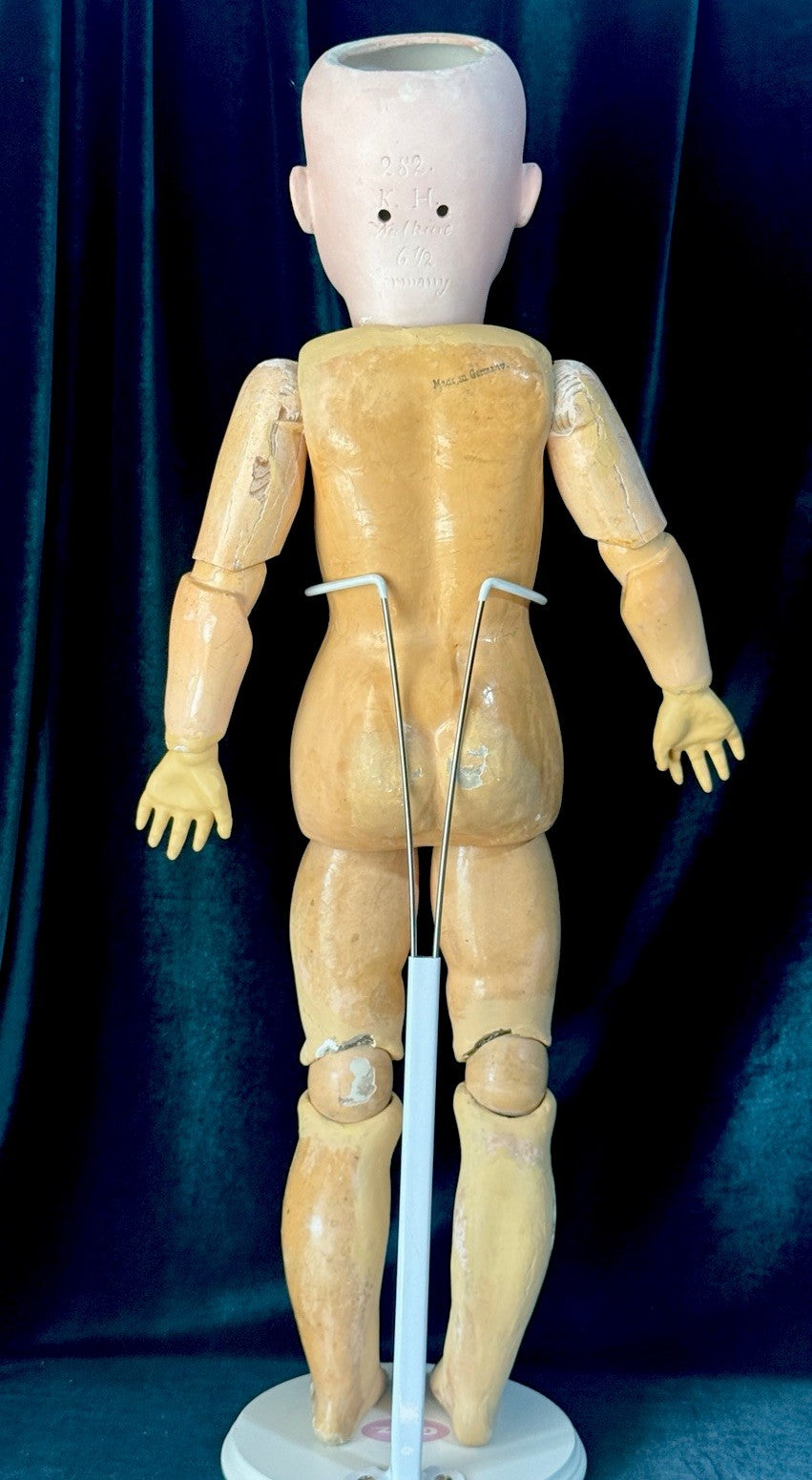 Antique German Kley Hahn Walkure 30” Doll Bisque Head Composition Body