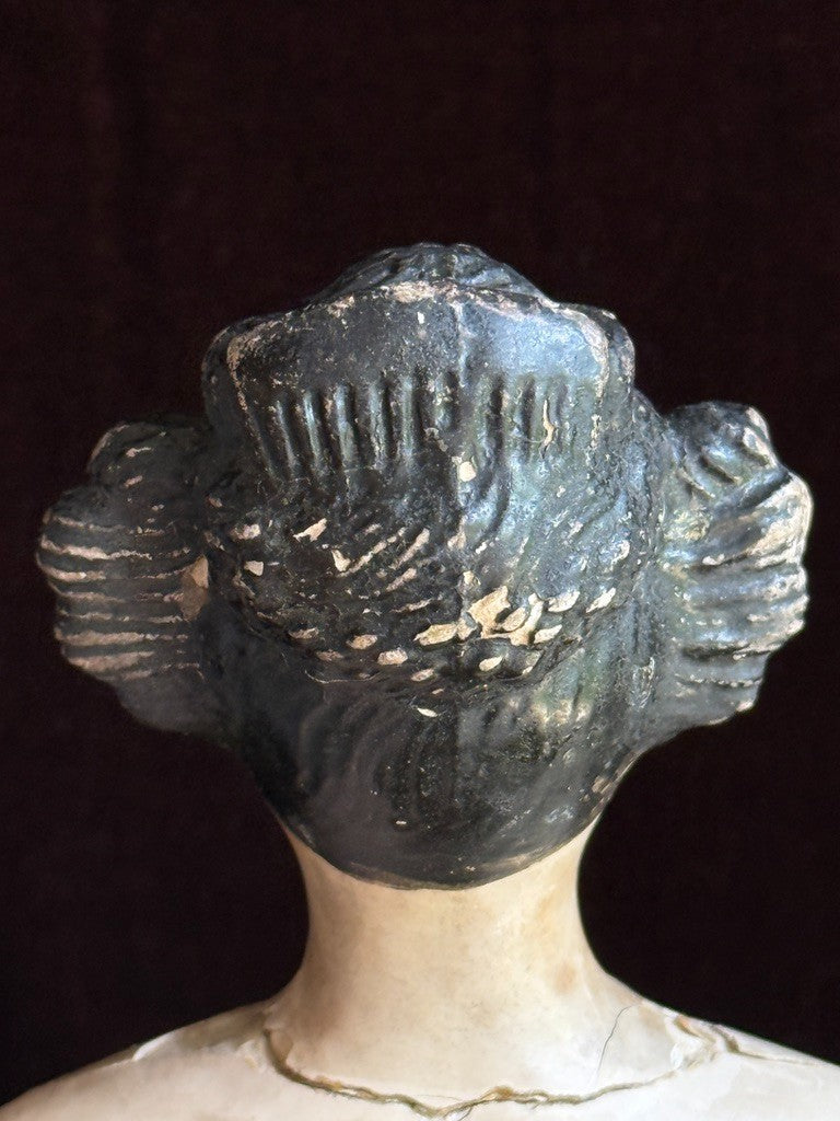 Antique German 15.5” Papier Mache Milliner’s Model Apollo Knot Coiffure Doll