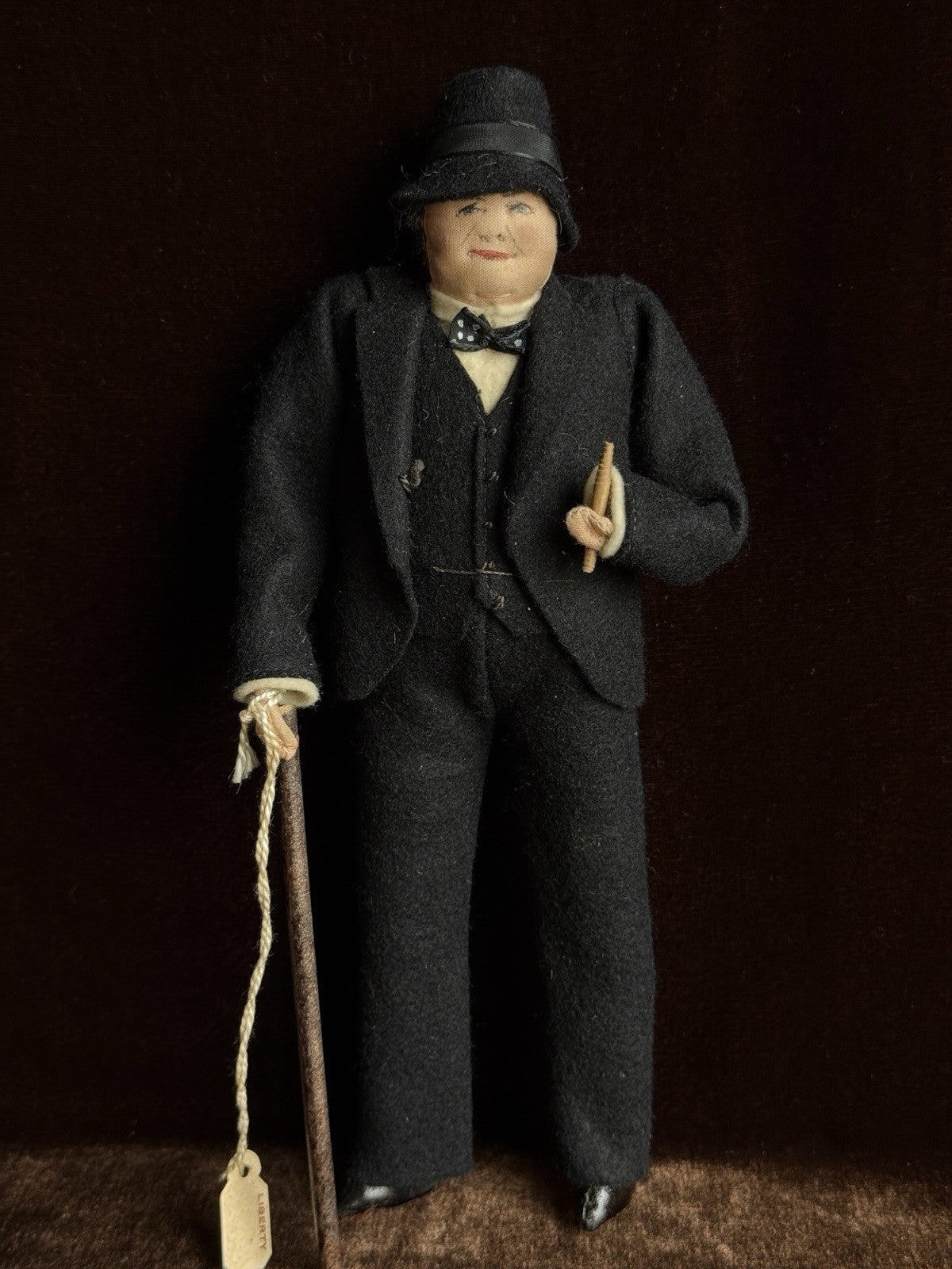 Vintage 9.5” Winston Churchill Made in England by Liberty of London Cloth Doll