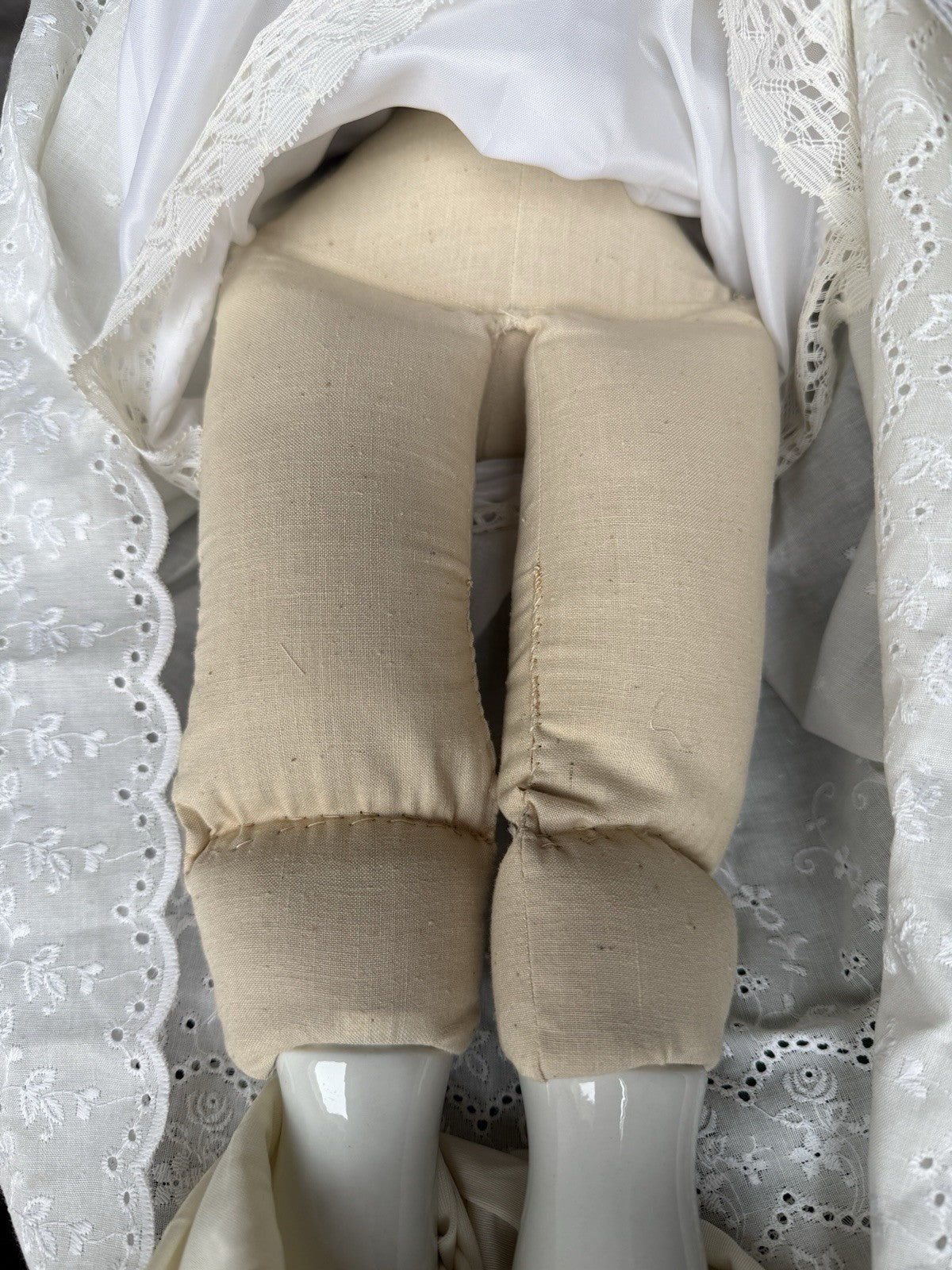 Vintage Japanese 25” Flat Top Highbrow China Shoulder Head Blonde Doll