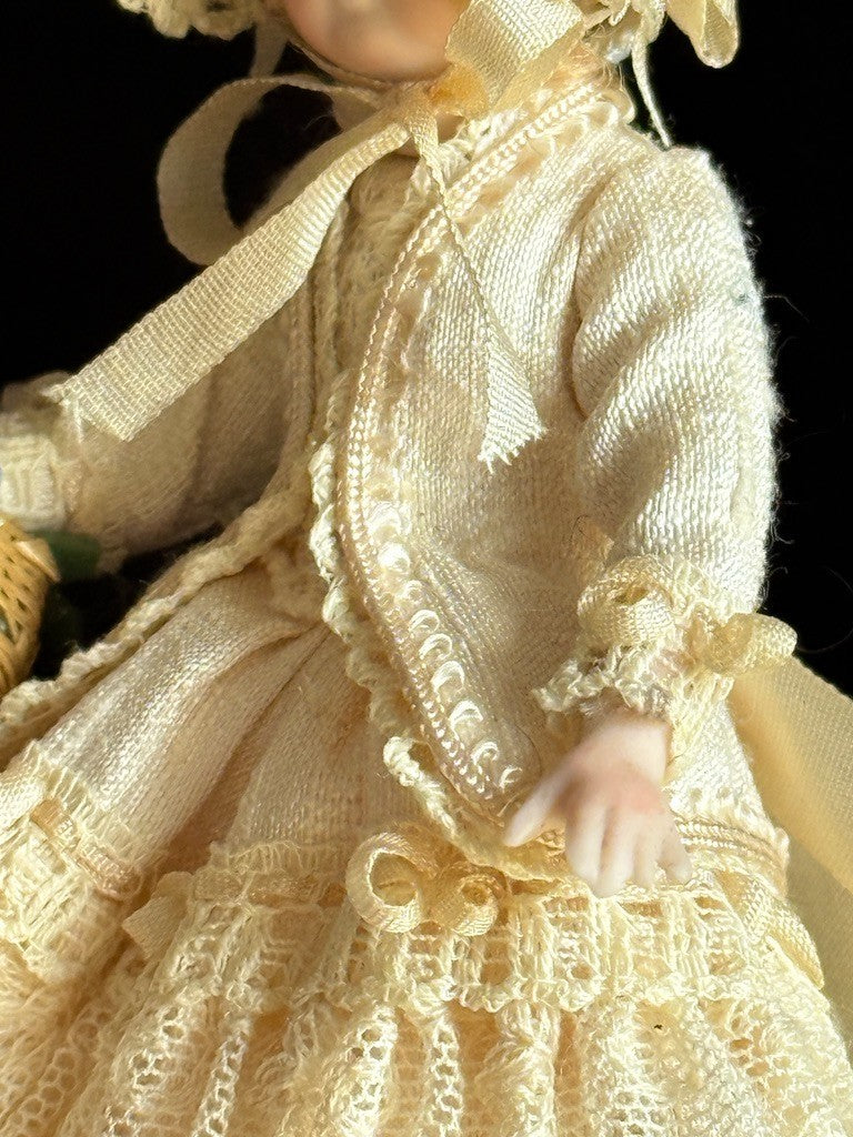 Miniature Artist 4” Porcelain Victorian Dollhouse Girl Doll