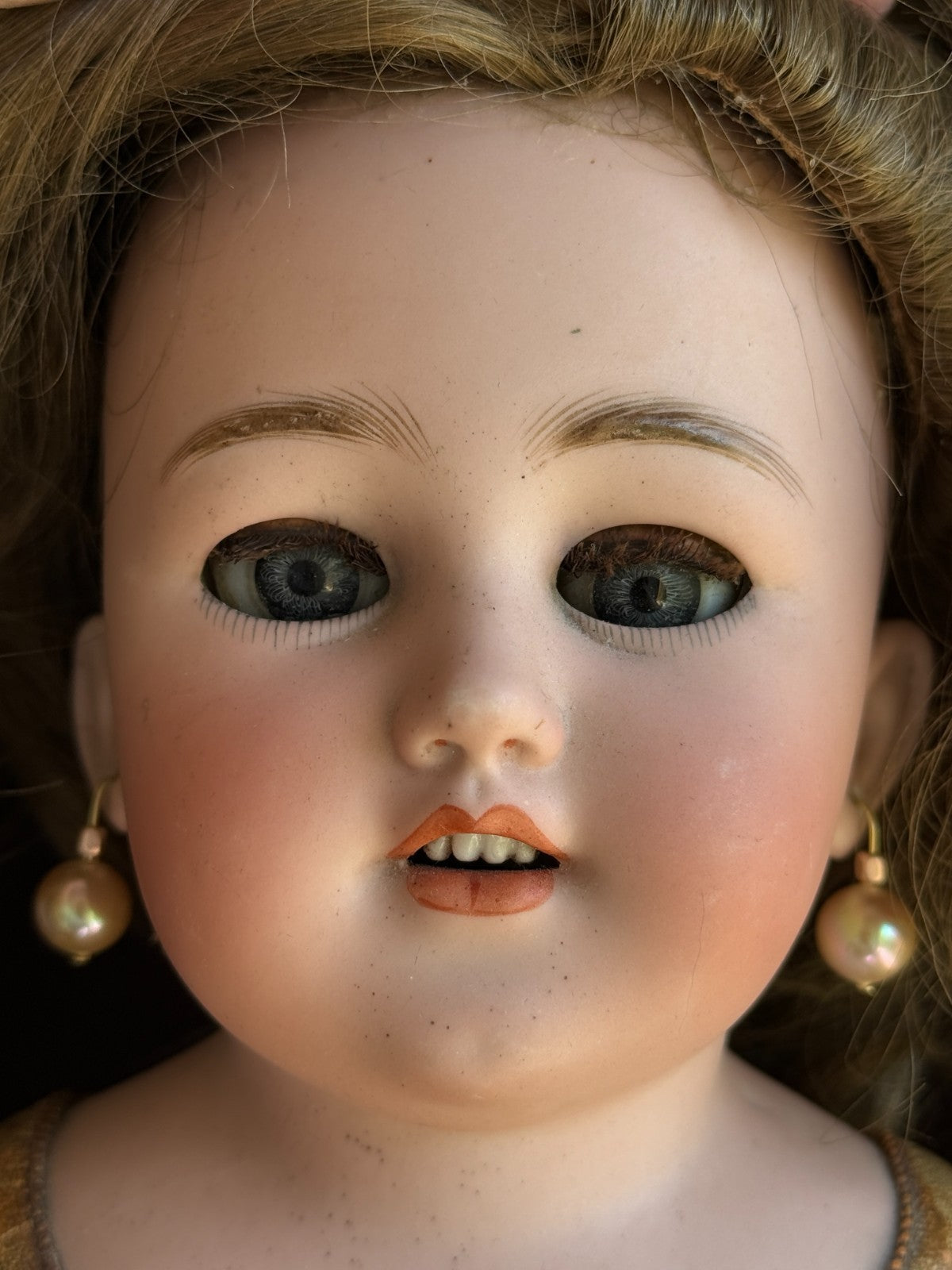 Antique German 22” Simon Halbig 1250 Bisque Shoulder Head Doll