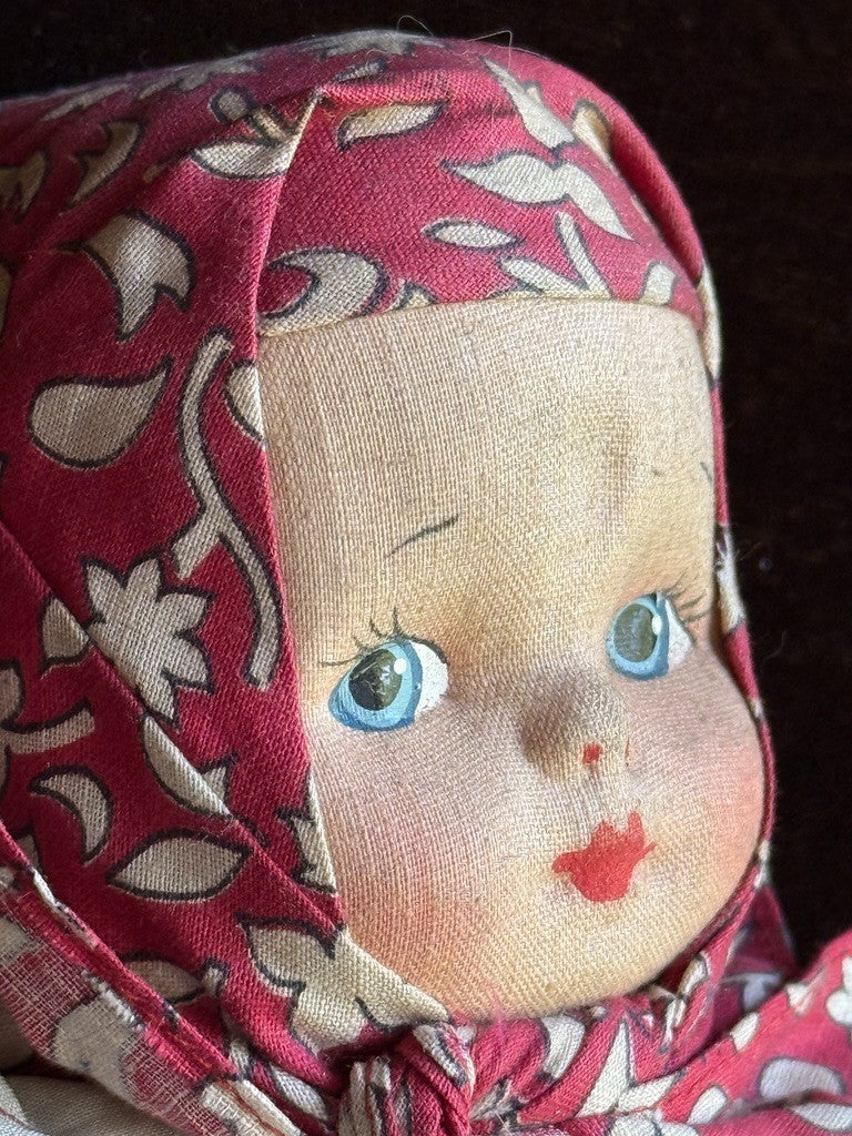 Lot of 3 Collectible Vintage European Cloth Face Mask Dolls