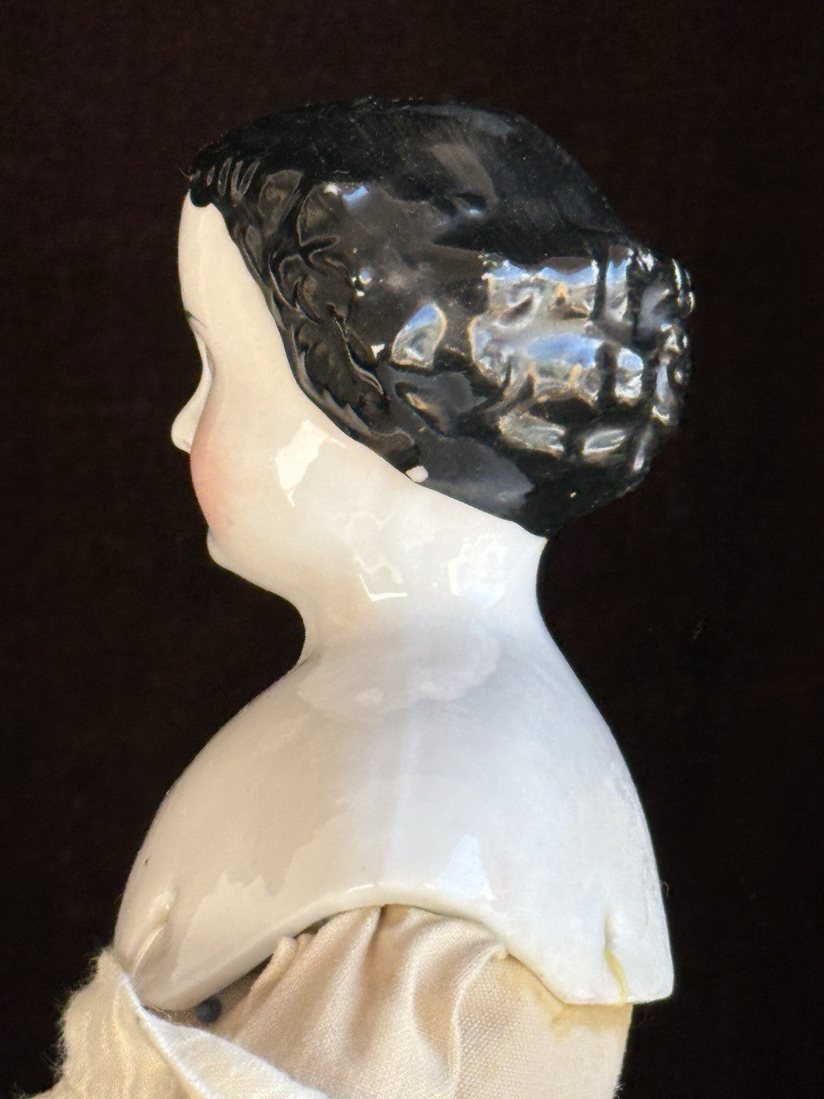 Antique German 13” Flat Top Highbrow China Shoulder Head Doll