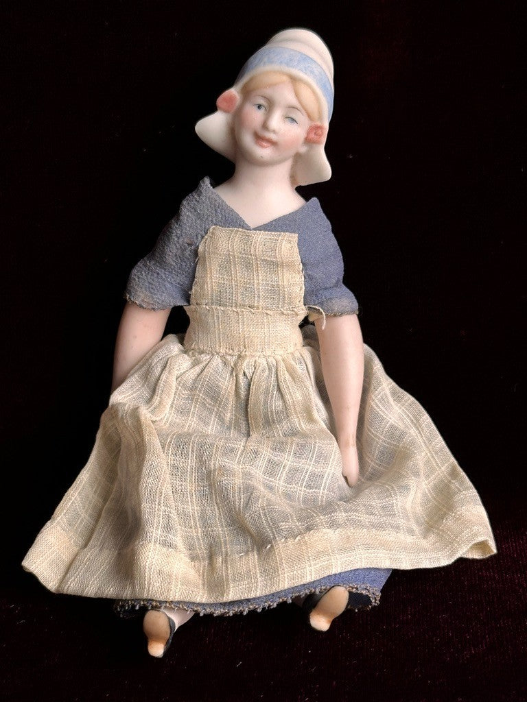 Vintage 5.5” Hertwig (?) Miniature Porcelain Dollhouse Parian Doll